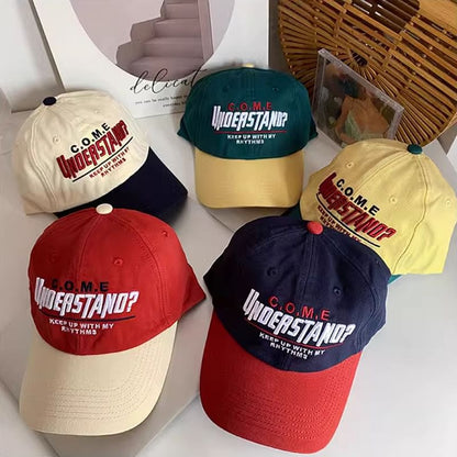 Color Lettering Embroidered Panel Baseball Cap