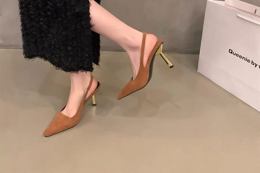 Slingback Pointy Stiletto Sandals Heel Toe