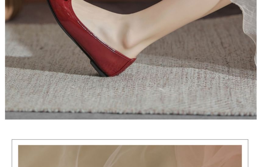 Faux Leather Bow Flats