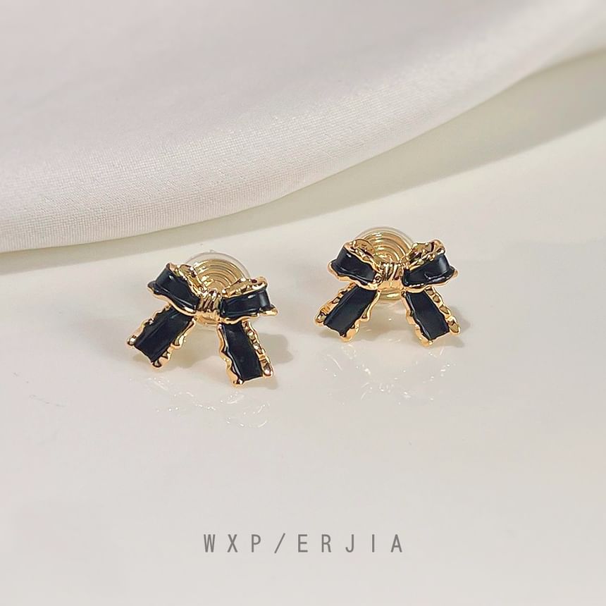 Bow Alloy Earring Stud