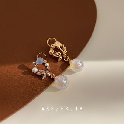 Pearl Rhinestone Alloy Earring Faux Drop