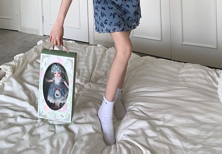 Dress Floral Short-Sleeve Mini Bodycon Print V-Neck