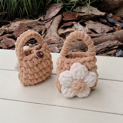 Case Earphone Knit Floral Pouch