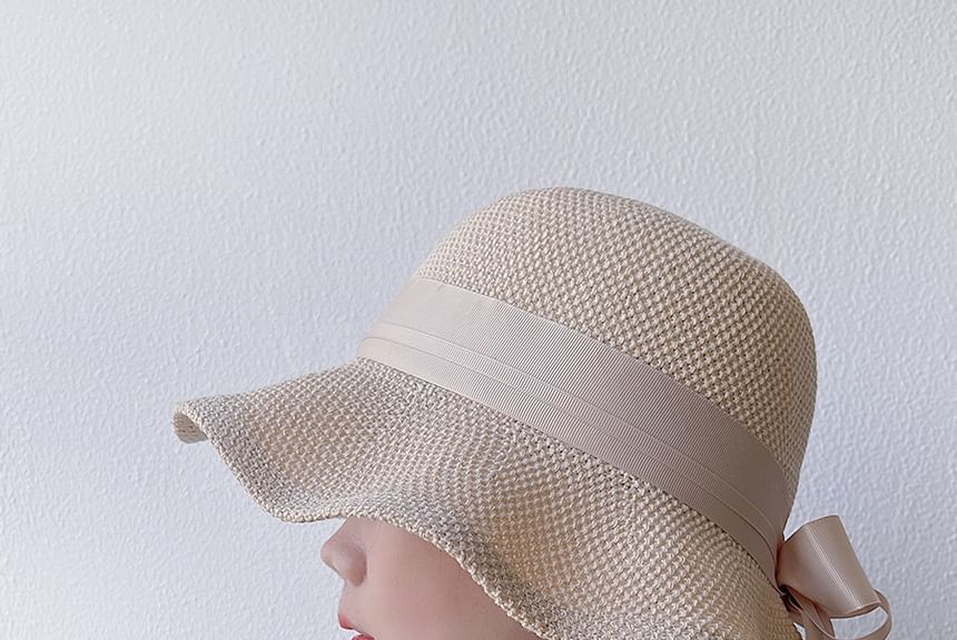 Ribbon Hat Cotton Bucket Linen