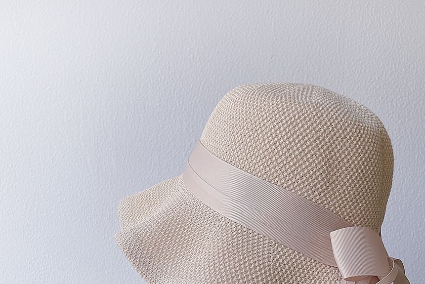 Ribbon Hat Cotton Bucket Linen