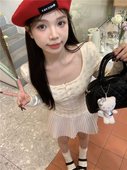 Print T-Shirt Bear Long-Sleeve Henley