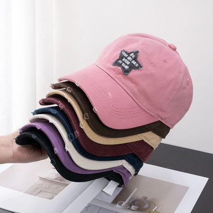 Star Distressed Applique Cap Baseball