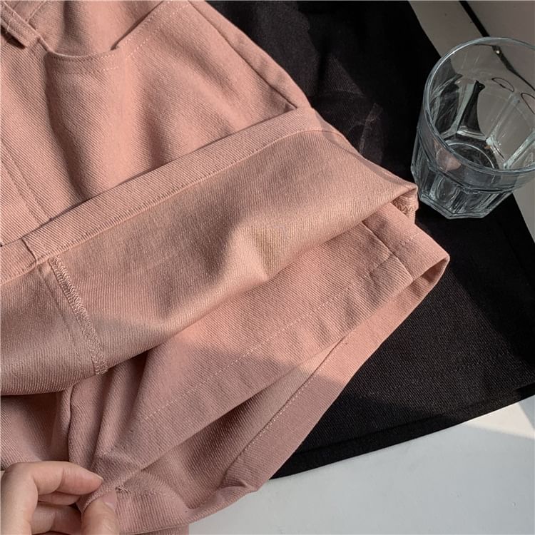 Waist A-Line Plain Mini Skirt High