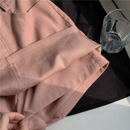 Waist A-Line Plain Mini Skirt High