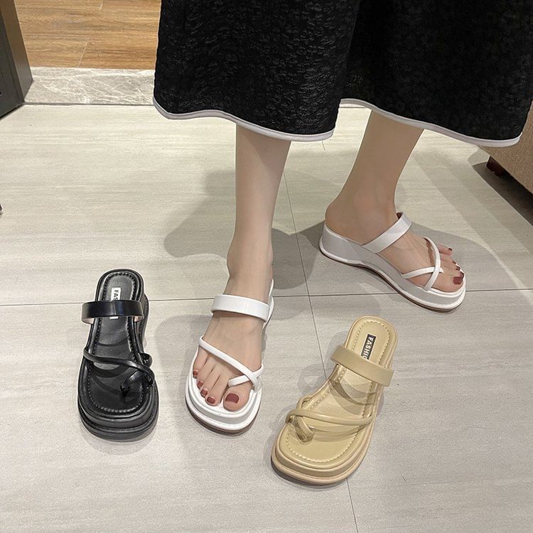 Sandals Slide Loop Platform Toe