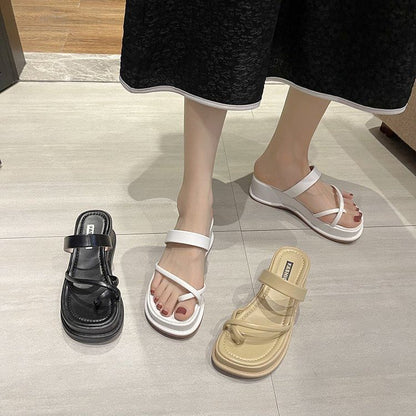Sandals Slide Loop Platform Toe