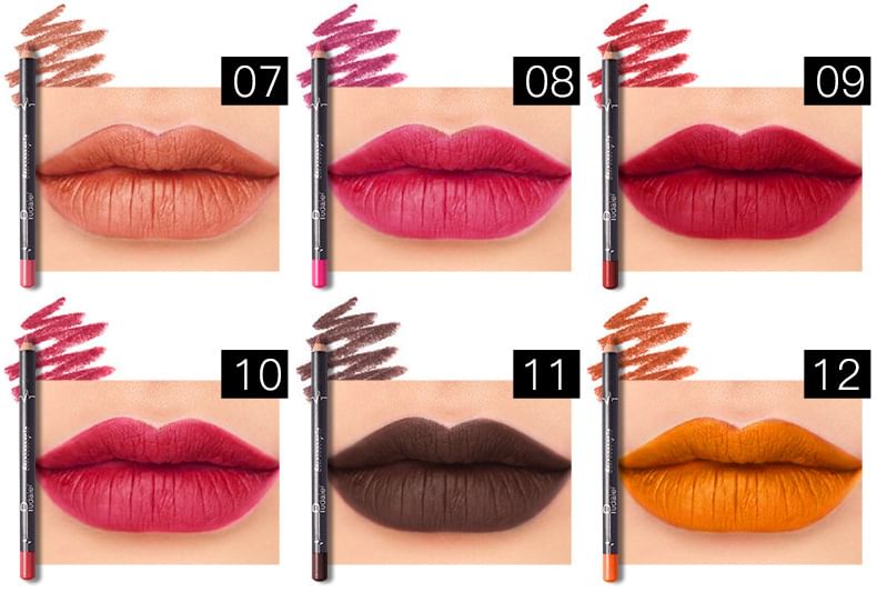 Stereoscopic Lip Liner Set (12 Colors)