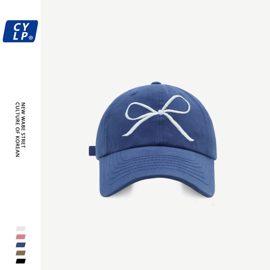 Embroidered Bow Baseball Cap
