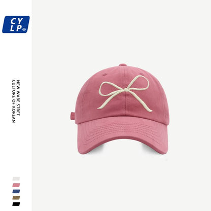 Embroidered Bow Baseball Cap