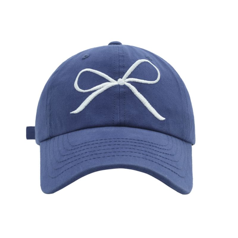Embroidered Bow Baseball Cap