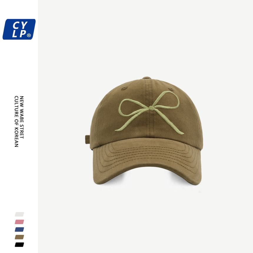 Embroidered Bow Baseball Cap