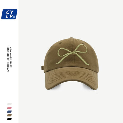 Embroidered Bow Baseball Cap