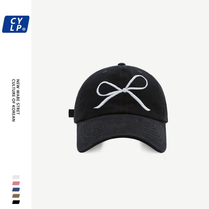 Embroidered Bow Baseball Cap