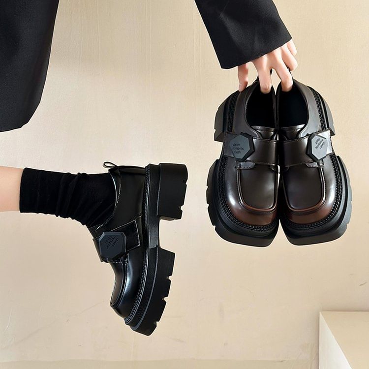 Heel Platform Chunky Loafers