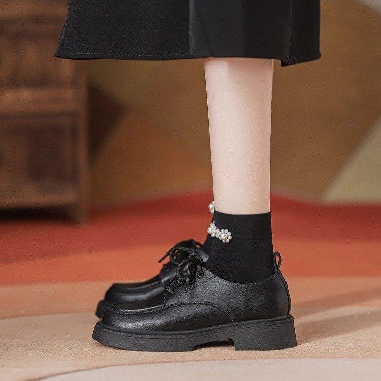 Shoes Lace-Up Platform Chunky Heel