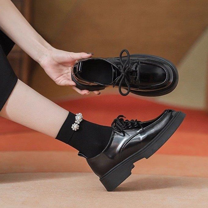 Shoes Lace-Up Platform Chunky Heel