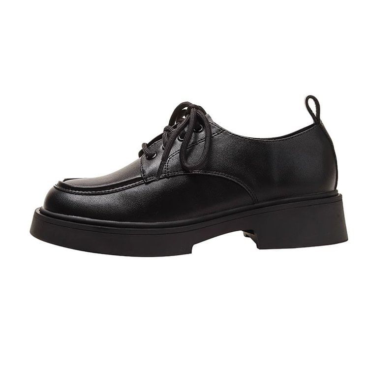 Shoes Lace-Up Platform Chunky Heel