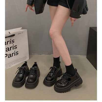 Heel Lace-Up Chunky Shoes Platform