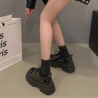 Heel Lace-Up Chunky Shoes Platform