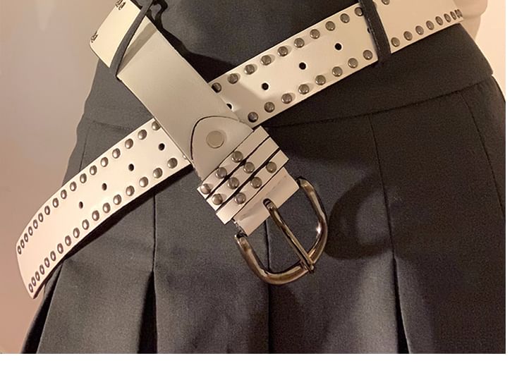 Studded Faux Leather Belt