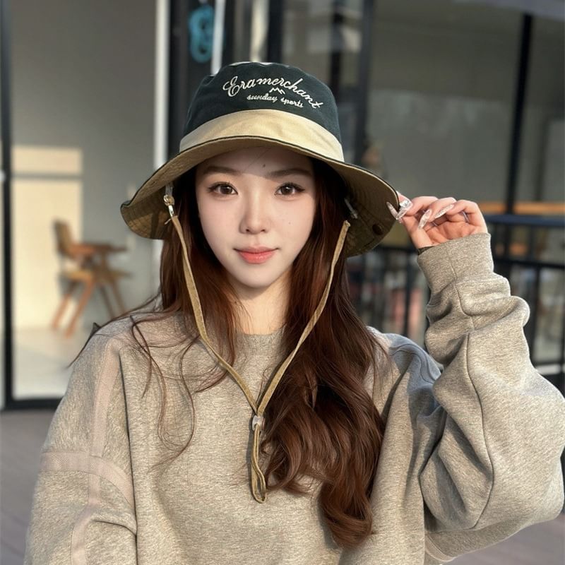 Letter Hat Boonie Embroidered