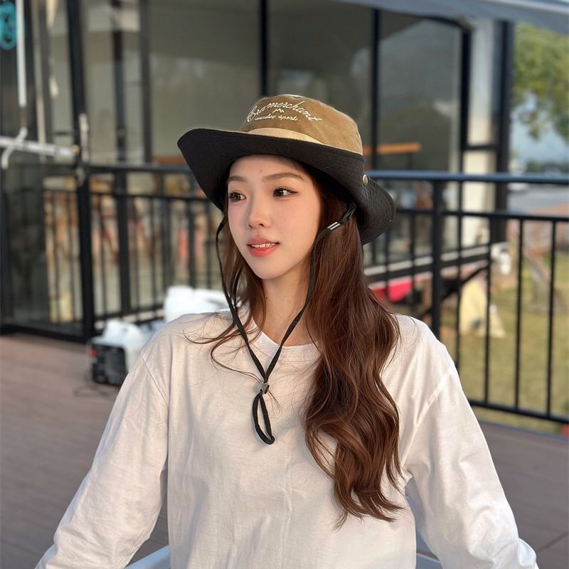 Letter Hat Boonie Embroidered