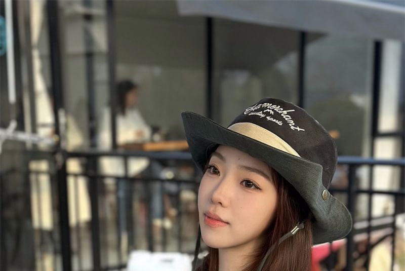 Letter Hat Boonie Embroidered