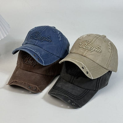 Baseball Cap Embroidered Letter Distressed