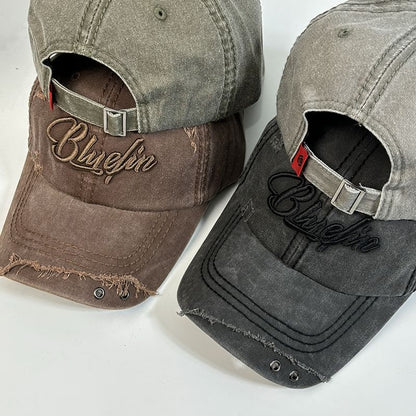 Baseball Cap Embroidered Letter Distressed