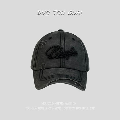 Baseball Cap Embroidered Letter Distressed
