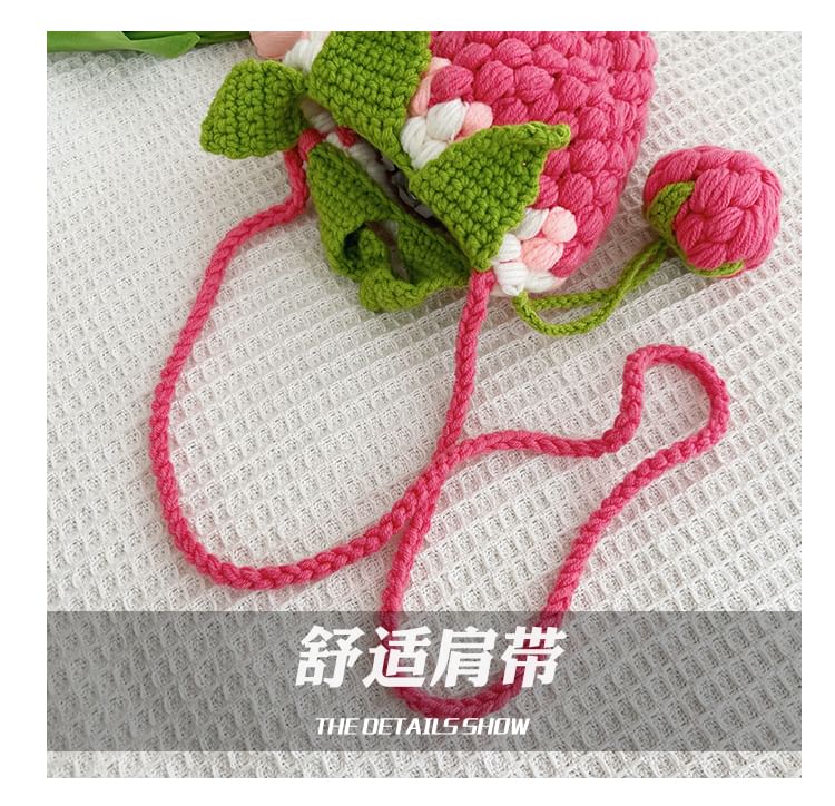 Strawberry Knit Crossbody Bag