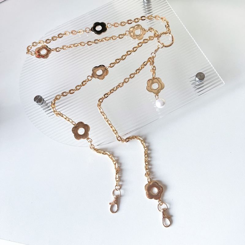 Lanyard Floral Faux Alloy Pearl Phone