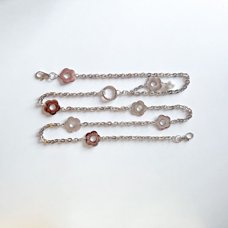 Lanyard Floral Faux Alloy Pearl Phone