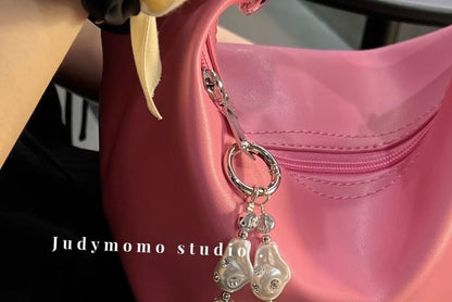 Pearl Rhinestone Phone Faux Strap Irregular