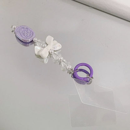 Bow Resin Charm Lanyard with Pad Phone