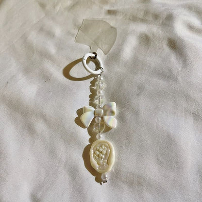 Bow Resin Charm Lanyard with Pad Phone