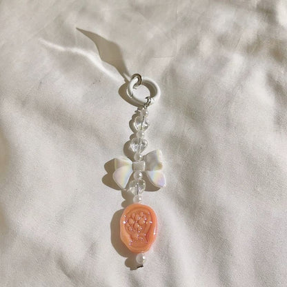 Bow Resin Charm Lanyard with Pad Phone