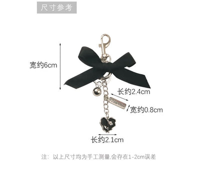 Ribbon Heart Bag Charm Keyring (Various Designs)