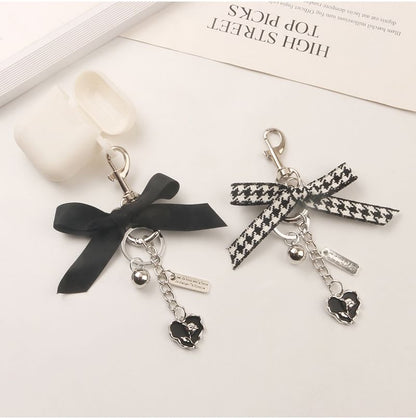 Ribbon Heart Bag Charm Keyring (Various Designs)