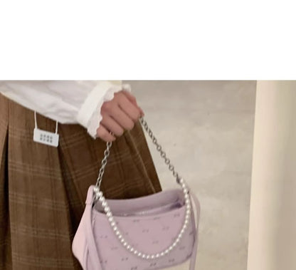 Faux Pearl Chain Shoulder Bag