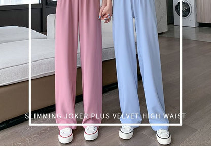 Leg (Various Straight Waist Pants Plain Designs) Elastic