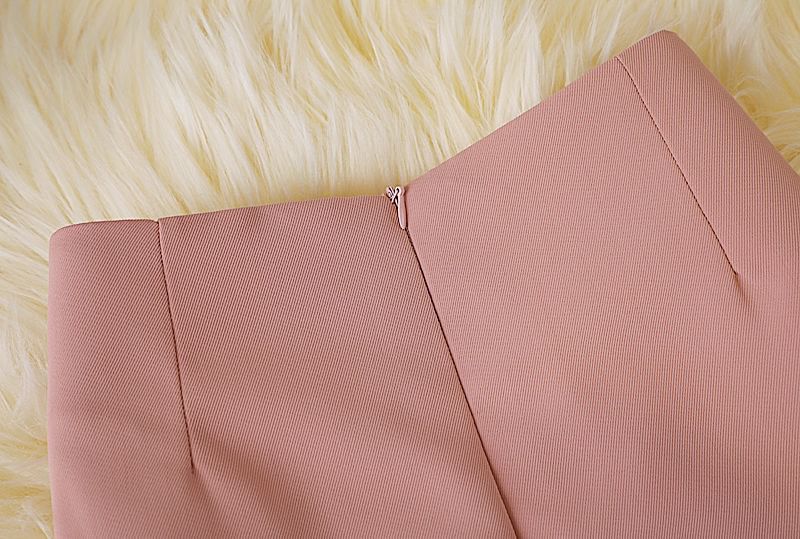 A-Line Mini Plain Skirt Waist High Panel Button