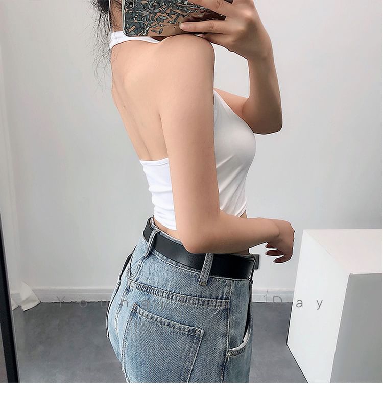 Halter Plain Crop Top