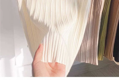 Tank Top Knit Ribbed Plain Neck Crew