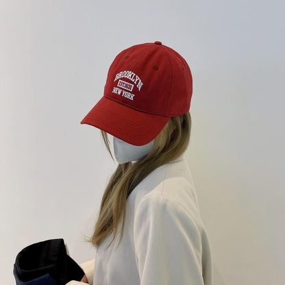 Lettering Embroidered Cap